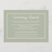 Elegante Formal Script-Seite Grüne Hochzeitdetails