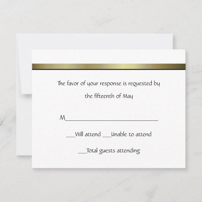 Elegante formale Antwortkarte RSVP Karte (Vorderseite)