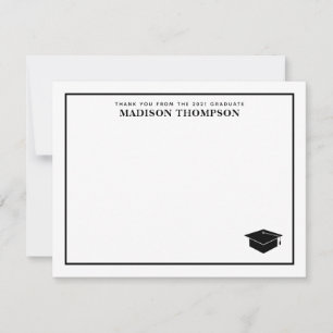 Elegante formale schwarze Script-Graduierungsklamm Mitteilungskarte