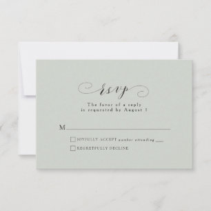 Elegante formale Skriptptreue auf grüner RSVP-Kart RSVP Karte