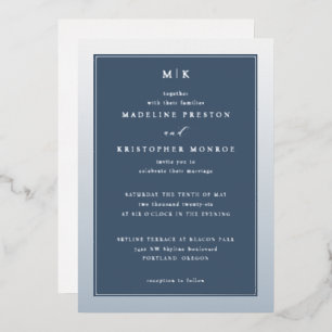 Elegante formelle Einladung in Marineblau