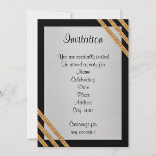 Elegante formelle Einladung in Schwarz, Weiß und G