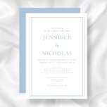 Elegante formelle Einladung zum Hochzeitsfeiern<br><div class="desc">Elegantes formales Pulver. Blauer Einladung zum Hochzeitsfeiern.</div>