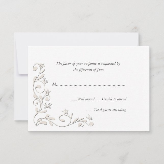 Elegante formelle Hochzeitkarte RSVP Karte (Vorderseite)