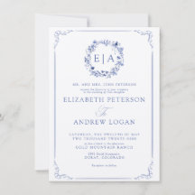 Elegante formelle Kalligrafie Blumenkranz Hochzeit