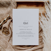 Elegante formelle minimale It's A Girl Babyparty