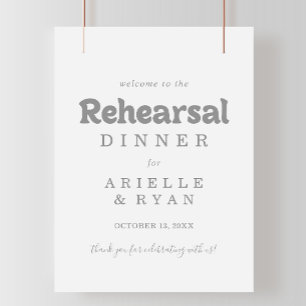 Elegante formelle minimale Probe-Dinner-Willkommen Poster