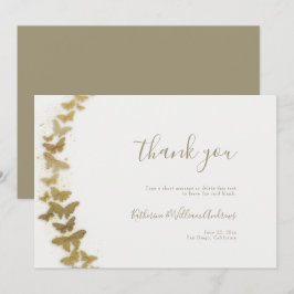 Elegante formelle, moderne Goldbarren Hochzeiten a Dankeskarte