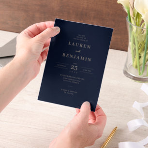 Elegante formelle Navy-Einladung