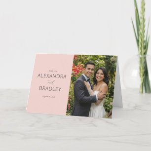Elegante formelle rosa Fotografie Dankeskarte