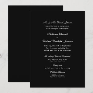 Elegante formelle schwarze Hochzeitseinladung Einladung
