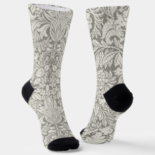 elegante formelle weiße Damaststickerei Brokat Socken