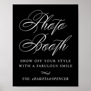 Elegante Foto Booth Smile White Calligraphy   Chic Poster