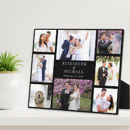 Elegante Foto Collage Black Wedding Fotoplatte