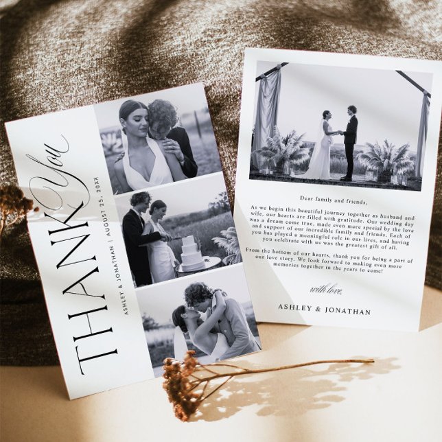 Elegante Foto Collage Dankeschön Karte (Von Creator hochgeladen)