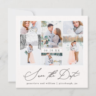 Elegante Foto Collage Kalligrafie Save The Date