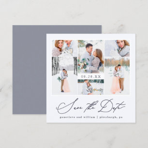 Elegante Foto Collage Kalligraphie Save the Date Einladung