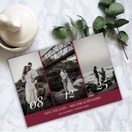 Elegante Foto Collage Rose Pink Speichern Sie die Einladung