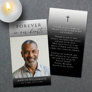 Elegante Foto Forever Hearts Kreuz Gebetskarte