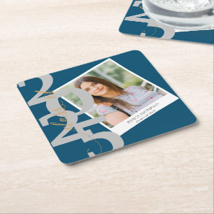 Elegante Foto Graduation Party 2025 Rechteckiger Pappuntersetzer