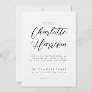 Elegante Foto-Handschrift-Skript-Hochzeit Einladung