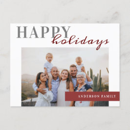 Elegante Foto Happy Holidays Family Postkarte