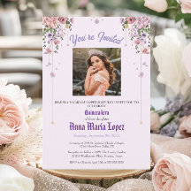 Elegante Foto mit Blumen für die Mis Quince Quince