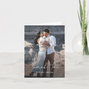 Elegante Foto Moderne Hochzeit Dankeskarte