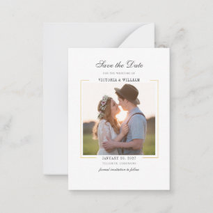 Elegante Foto Moderne Save-The-Date-Karte Mitteilungskarte