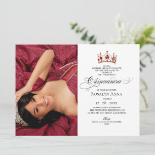 Elegante Foto Prinzessin Quinceañera Einladung