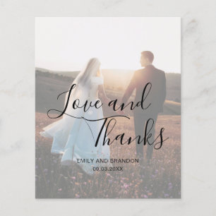 Elegante Fotobudget-Hochzeit-Dankeskarten-Schrift
