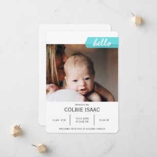 Elegante Fotocollage Blaue Washi-Klebeband Baby Ge Ankündigung