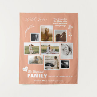 Elegante Fotocollage für Paare, Familie, Freunde Wandteppich