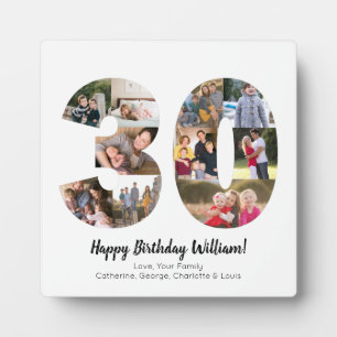 Elegante Fotocollage mit 30 Zahlen zur individuell Fotoplatte