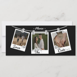 Elegante Fotocollage Save-the-Date-Karte Einladung