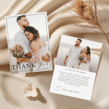 Elegante Fotodankeskarten zur Hochzeit