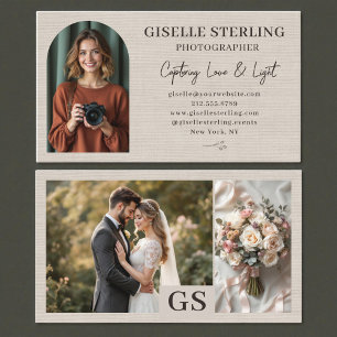 Elegante Fotografen-Leinenschrift Professional Visitenkarte