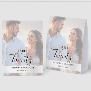 Elegante Fotografie-Hochzeitstisch-Nummer Kalligra Tischaufsteller