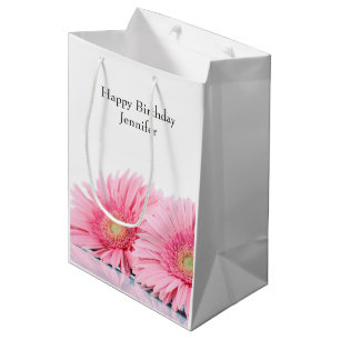 Elegante Fotografie rosa Gerbera Mittlere Geschenktüte