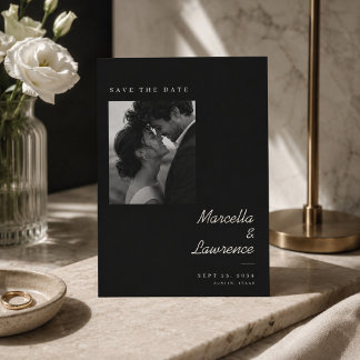 Elegante Fotokarte mit Rahmen zur Vorabanzeige des Save The Date