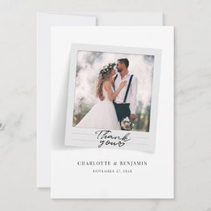 Elegante Fotos handgemachte Hochzeit Dankeskarte