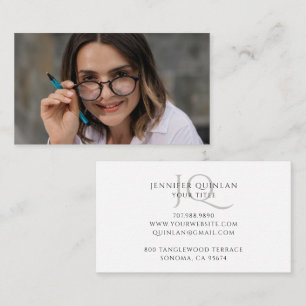 Elegante Fotosignatur-Monogramm Visitenkarte