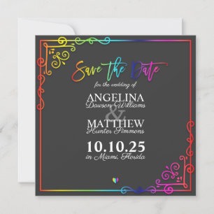 Elegante Frame-farbige Save the Date-Karte Save The Date