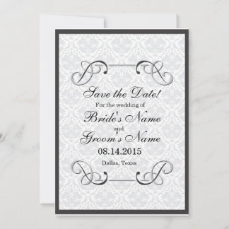 Elegante Frame - Schwarzweiß-Save the Date-Karte Save The Date