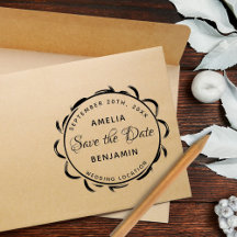 Elegante Frame Typografy Wedding Save the Date