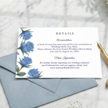 Elegante Französische Blaue Rose Aquarell Hochzeit