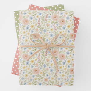 Elegante französische Blumengestaltung Geschenkpap Geschenkpapier Set
