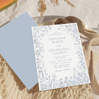 Elegante französische florale Hochzeitseinladung Einladung