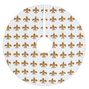 Elegante französische GoldLilien-Symbole Polyester Weihnachtsbaumdecke