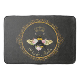 Elegante französische Königin Bee Pink Roses Gray  Badematte